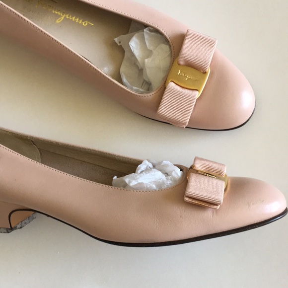 FERRAGAMO VIVA BOW LEATHER BALLERINA FLATS PALM BEACH - Picture 7 of 10